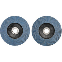 EINHELL 2-teiliges Schleifmop-Set Ø 150mm, K40 / K80, Schleifscheibe Fächerscheiben-Set für Winkelschleifer