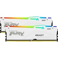 Kingston FURY DIMM 32 GB DDR5-5600 (2x 16 GB) Dual-Kit, Arbeitsspeicher weiß, KF556C40BWAK2-32, FURY Beast RGB, INTEL XMP