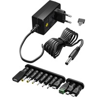 goobay Universal-Netzteil, 36 Watt schwarz, 5V - 15V, max. 2,4A, inkl. 11 Adapter
