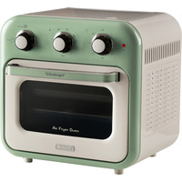 Ariete Heißluftfritteuse und Mini-Ofen 3in1 Vintage Green weiß/hellgrün, 1.350 Watt, Garraum 16 Liter, mit Sichtfenster