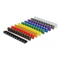 DeLOCK Kabelmarker Clips 0-9, farbig, 100-teilig, Kabelbinder