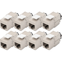 Digitus Cat.6a Keystone-Modul, geschirmt silber, 8 Stück, mit intelligentem Kabelmanager