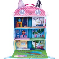 Schmidt Spiele Gabby's Dollhouse: Puppenhaus mit 3 Figuren und Lift aus Plüsch, Spielgebäude
