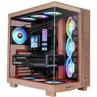 Thermaltake View 380 XL TG ARGB , Tower-Gehäuse hellbraun, Tempered Glass x 2