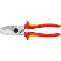 KNIPEX Kabelschere 95 16 200 , Schneid-Zange für Cu- und Al-Kabel, Doppelschneide, VDE