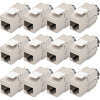 Digitus Cat.6a Keystone-Modul, geschirmt silber, 12 Stück, mit intelligentem Kabelmanager