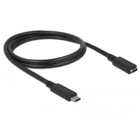 DeLOCK USB 3.2 Gen 1 Verlängerungskabel, USB-C Stecker > USB-C Buchse schwarz, 1 Meter, SuperSpeed