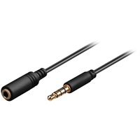 goobay Kopfhörer- und Audio Verlängerungskabel AUX > 3,5mm 4 Pin slim schwarz, 50cm