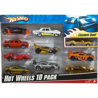 Hot Wheels Hot Wheels Set mit 10 Fahrzeugen im Maßstab 1:64, Spielfahrzeug