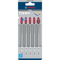 Bosch Stichsägeblatt T 302 H Clean for PVC, 132mm 5 Stück