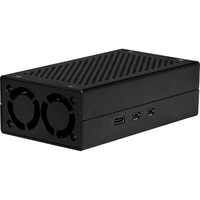 Joy-IT Aluminiumgehäuse für Raspberry Pi 5 M2-HAT schwarz, inkl. aktiven Kühler