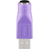 goobay USB 2.0 Adapter, USB-A Stecker > PS/2 Buchse violett, für Kombo Tastatur
