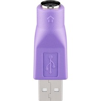 goobay USB 2.0 Adapter, USB-A Stecker > PS/2 Buchse violett, für Kombo Tastatur