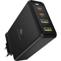 ICY BOX 4-Port GaN Steckerladegerät IB-PS104-PD, USB-A + 3x USB-C schwarz, PD 3.0 100W + QC 3.0 18W