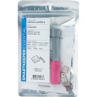 SMARTKEEPER ESSENTIAL USB-A Port Lock (UL03) + Lock Key Basic (U03), Einsteckschloss Farbcode Pink, 6 Stück + 1 Schlüssel