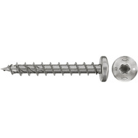 fischer Spanplattenschraube PowerFast II 5,0x50 Halbrundkopf TX 50 Stück, mit Vollgewinde, Edelstahl A2