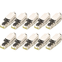 Digitus CAT.6a Feldstecker STP Staubkappe/Knickschutz, 10 Stück silber