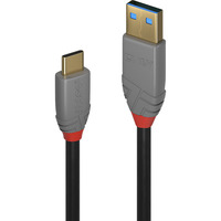 Lindy USB 3.2 Typ A an C Kabel, Anthra Line grau, 2m, 5A PD