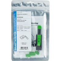 SMARTKEEPER ESSENTIAL DisplayPort Lock (DL04) + Lock Key Mini (U04), Einsteckschloss Farbcode Grün, 4 Stück + 1 Schlüssel