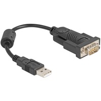 DeLOCK USB 2.0 Adapter, USB-A Stecker > Seriell RS-232 Stecker schwarz, 25cm Kabel