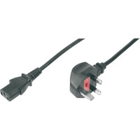 Digitus Britisches Netzanschlusskabel schwarz, 1,80 Meter, UK Stecker, 90° abgewinkelt