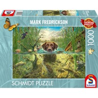 Schmidt Spiele Mark Fredrickson: Hundeliebe - brauner Labrador im kühlen Nass, Puzzle 1000 Teile