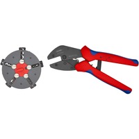 KNIPEX MultiCrimp 97 33 02, mit Wechselmagazin, Crimpzange rot/blau, inkl. 5 Crimpeinsätzen