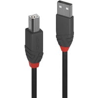 Lindy USB 2.0 Typ A an B Kabel, Anthra Line schwarz, 3m