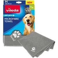 Vileda Pet Pro Microfaser-Handtuch M grau, Größe M, 45 x 70cm