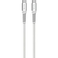 Nevox USB 2.0 Kabel, USB-C Stecker > USB-C Stecker 48V / 5A weiß, 2 Meter, PD 3.1, Laden mit bis zu 240 Watt, magnetisch aufrollbar