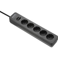 APC Steckdosenleiste Essential SurgeArrest PME5B-GR, 5-fach schwarz, 1,5 Meter Kabel, Überspannungsschutz, Schalter