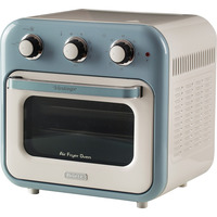 Ariete Heißluftfritteuse und Mini-Ofen 3in1 Vintage Blue weiß/hellblau, 1.350 Watt, Garraum 16 Liter, mit Sichtfenster