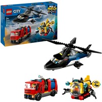 LEGO 60462 City Kombinationsset mit Hubschrauber, Löschauto und U-Boot, Konstruktionsspielzeug