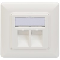 Digitus Leerdose DN-93801-1 für Keystone Module, 2x RJ-45, Anschlussdose weiß