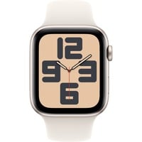 Apple Watch SE, Smartwatch champagner, Aluminium, 44 mm, Sportarmband Polarstern M/L, Cellular