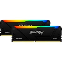 Kingston FURY DIMM 16 GB DDR4-3200 (2x 8 GB) Dual-Kit , Arbeitsspeicher schwarz, KF432C16BB2AK2/16, Beast RGB, INTEL XMP