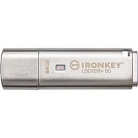 Kingston IronKey Locker+ 50 64 GB, USB-Stick aluminium, USB-A 3.2 Gen 1