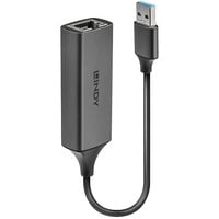 Lindy USB 3.0 Gigabit Ethernet Converter, LAN-Adapter silber