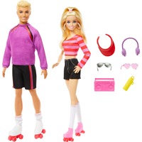 Mattel Barbie Fashionistas Set mit 2 Puppen und 6 Accessoires mit Rollschuhen