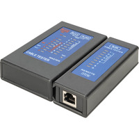 Digitus Einseitiger Kabeltester für RJ45 Netzwerkkabel schwarz, mit Schutzkoffer