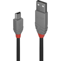 Lindy USB 2.0 Typ A an Mini-B Kabel, Anthra Line grau, 3m