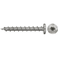 fischer Spanplattenschraube PowerFast II 6,0x50 Halbrundkopf TX 100 Stück, mit Vollgewinde, Edelstahl A2