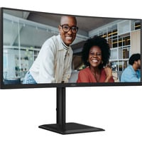 AOC CU34E4CV, LED-Monitor 86.4 cm (34 Zoll), schwarz, WQHD, VA, HDMI, DP, USB-C, KVM, USB-Hub, 120Hz Panel