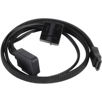 SilverStone Adapterkabel SST-CP10, 1x 4-Pin-5,25" + 1x slim-SATA > 1x 7-Pin-SATA schwarz, 50cm