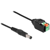 DeLOCK DC 5,5 x 2,1mm Stecker zu Terminalblock Adapter schwarz, 15cm