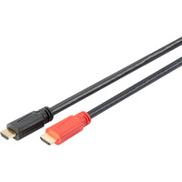 Digitus HDMI High Speed Anschlusskabel mit Ethernet und Signalverstärker schwarz, 15 Meter, aktiv