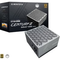 Montech CENTURY II 1200, PC-Netzteil silber, 1x 12-Pin High Power GPU, 6x PCIe, Kabelmanagement, 1200 Watt