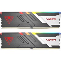 Patriot DIMM 32 GB DDR5-5600 (2x 16 GB) Dual-Kit, Arbeitsspeicher schwarz/weiß, PVVR532G560C36K, Viper Venom RGB, INTEL XMP