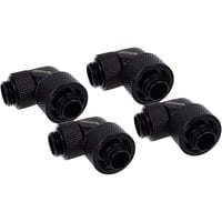 Alphacool Eiszapfen 16/10mm Anschraubtülle 90° drehbar G1/4, Verbindung schwarz, für weiche Schläuche (PVC, Silikon, Neoprene)