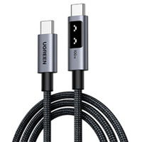 UGREEN Uno USB-C auf USB-C Kabel (100W) schwarz/grau, 2 Meter, PD 100 Watt, mit Display
